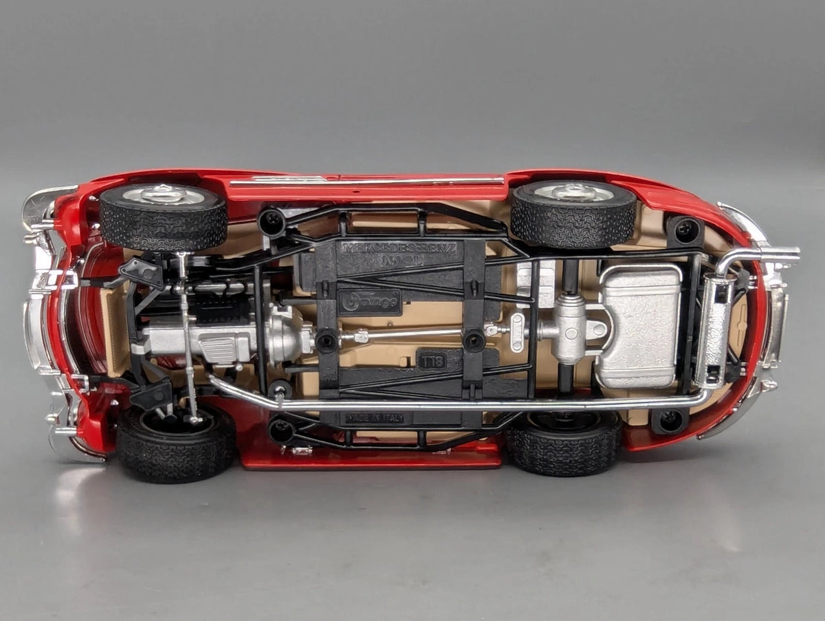 Modellautos 1:18 Bburago Mercedes Benz 300 SL Cabriolet Rot mit Vitrine