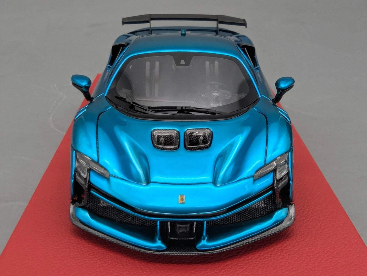 Modellautos 1:43 BBR Concept43 Ferrari SF90XX Stradale Chrome Blue Ltd 03/20 OVP