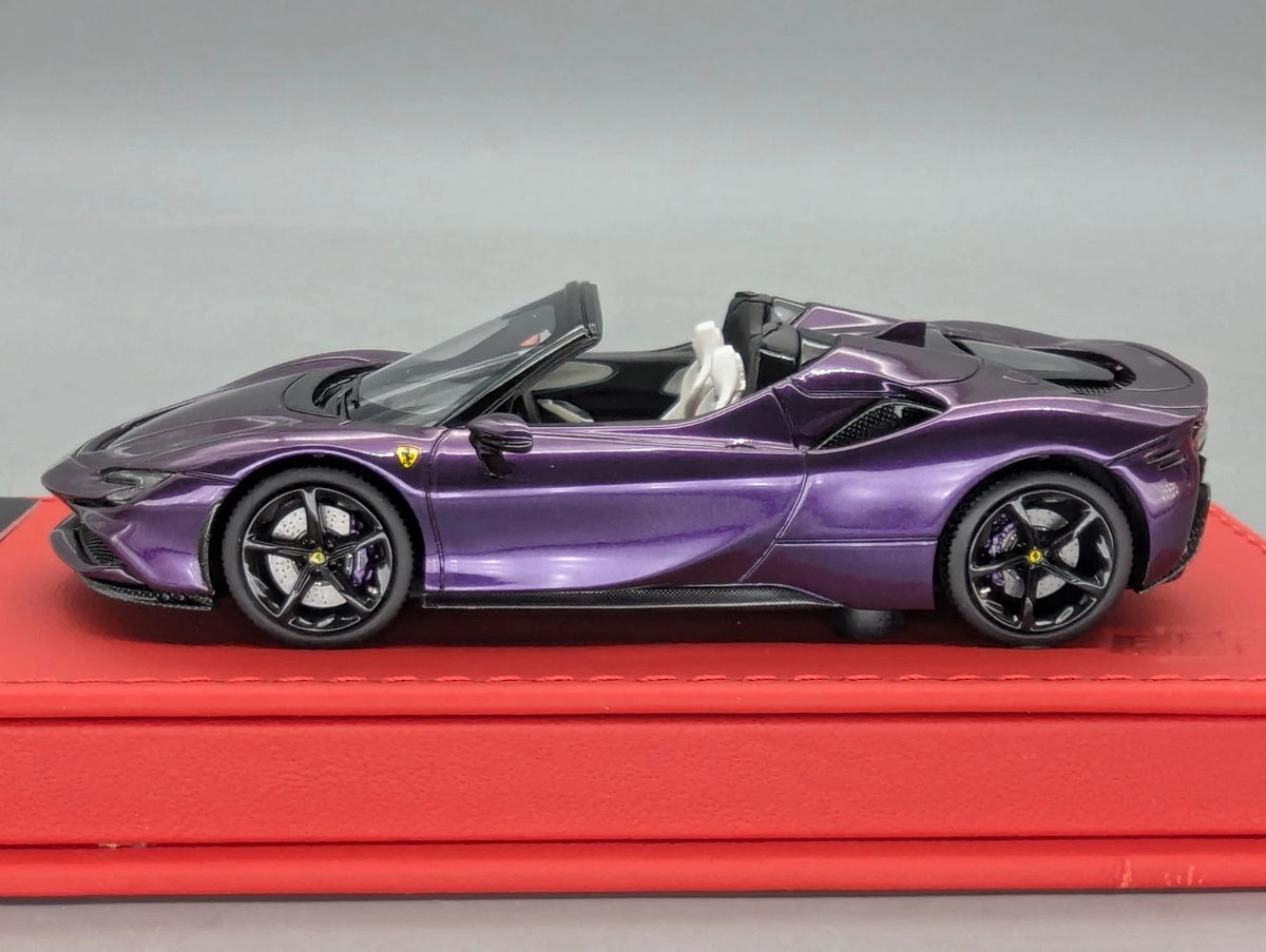 Modellautos 1:43 BBR CALSITO Ferrari SF90 Spider Ltd 12/20 Viola Hong Kong OVP