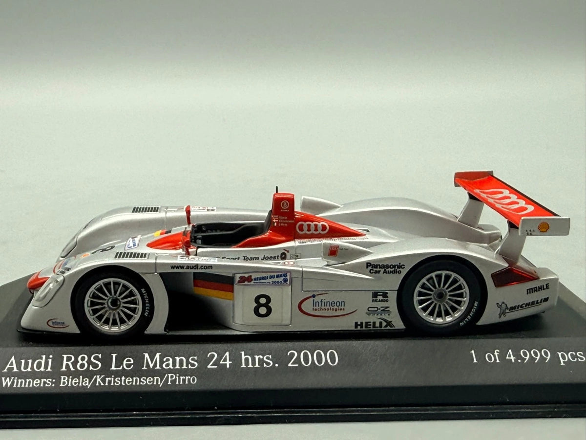 Modellautos 1:43 Minichamps Audi R8S Winner Le Mans 24h 2000 #8 mit OVP