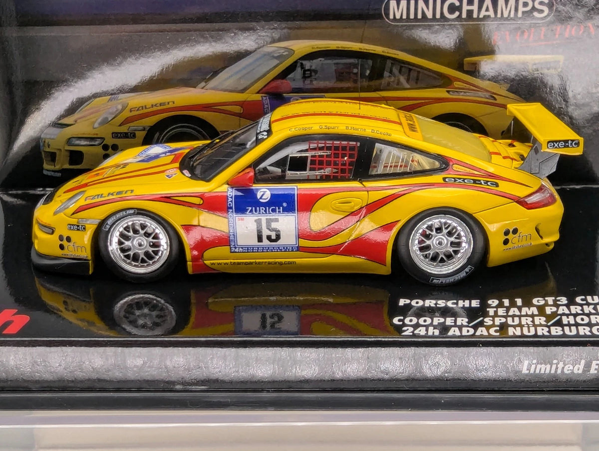 Modellautos 1:43 Minichamps Porsche 911 GT3 Cup 24h Nürburgring 2010 #15 mit OVP