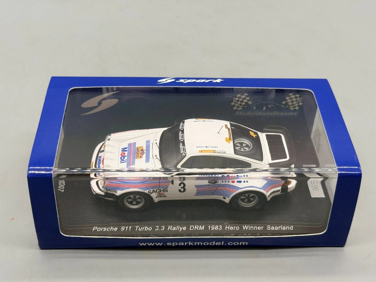 Modellautos 1:43 Spark Porsche 911 Turbo 3.3 Rallye DRM 1983 Hero Winner + OVP
