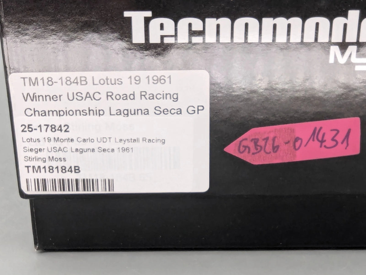 Modellautos 1:18 Tecnomodel Lotus 19 1961 WINNER USAC GP Ltd. 53/65 #7 mit OVP