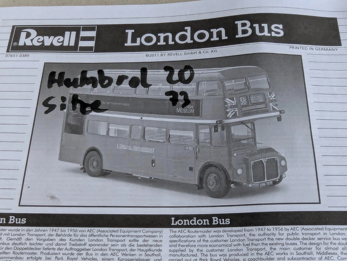 Modellautos Bausatz 1:24 Revell 07651 London Bus mit OVP