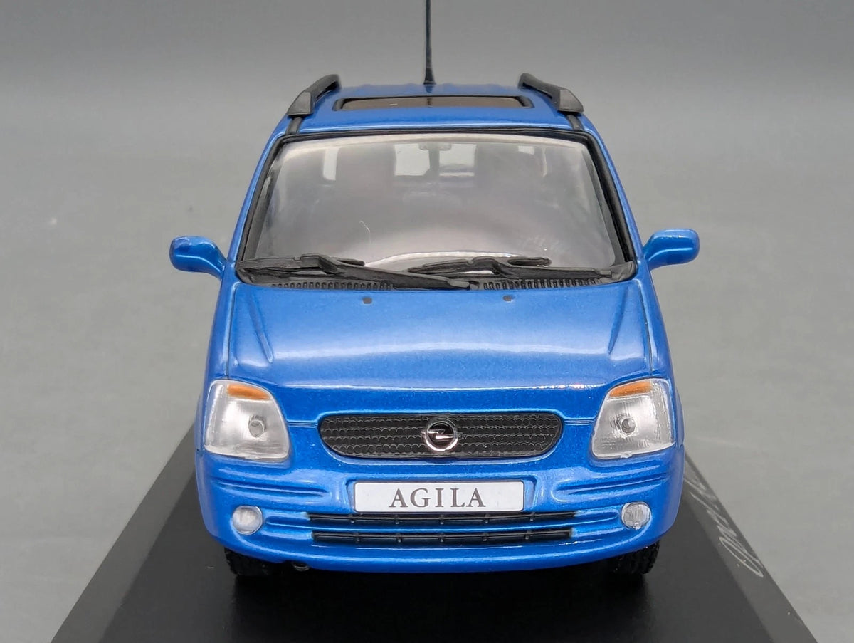 Modellautos 1:43 Minichamps Opel Agila Blau Metallic mit Dealer OVP