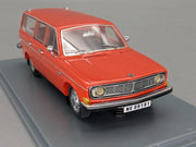 Modellautos 1:43 Neo Scale Models Volvo 145 Orange mit Hund mit Vitrine