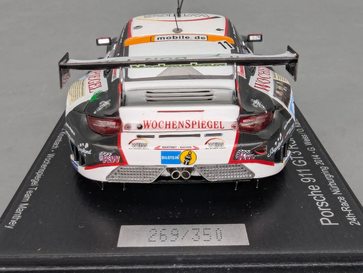 Modellautos 1:43 Spark SAM257 Porsche 911 GT3 RSR 24h Nbrg 2014 Manthey #11 OVP