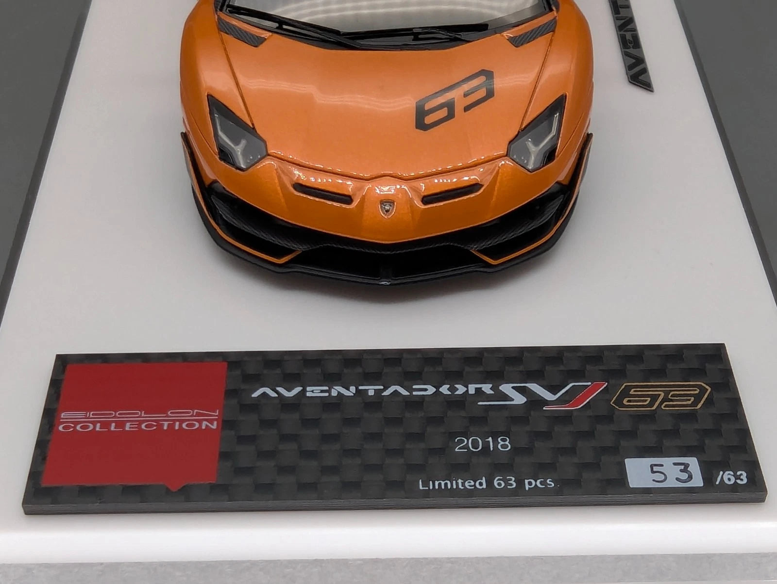 Eidolon Make Up 1:43 Lamborghini Aventador SVJ 63 2018 #63 Orange Ltd 53/63 OVP