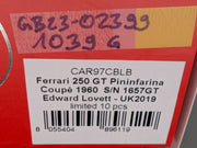 Modellautos 1:43 BBR Ferrari 250 GT Pininfarina Coupe S/N 1637GT Ltd 08/10 OVP