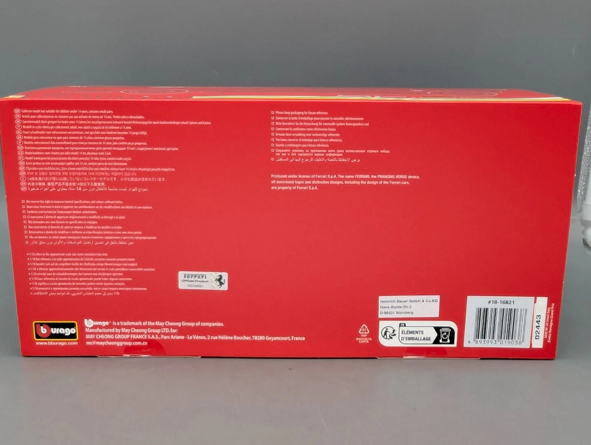 Modellautos 1:18 Bburago Ferrari SF24 Miami 2024 #16 C. Leclerc mit Vitrine OVP