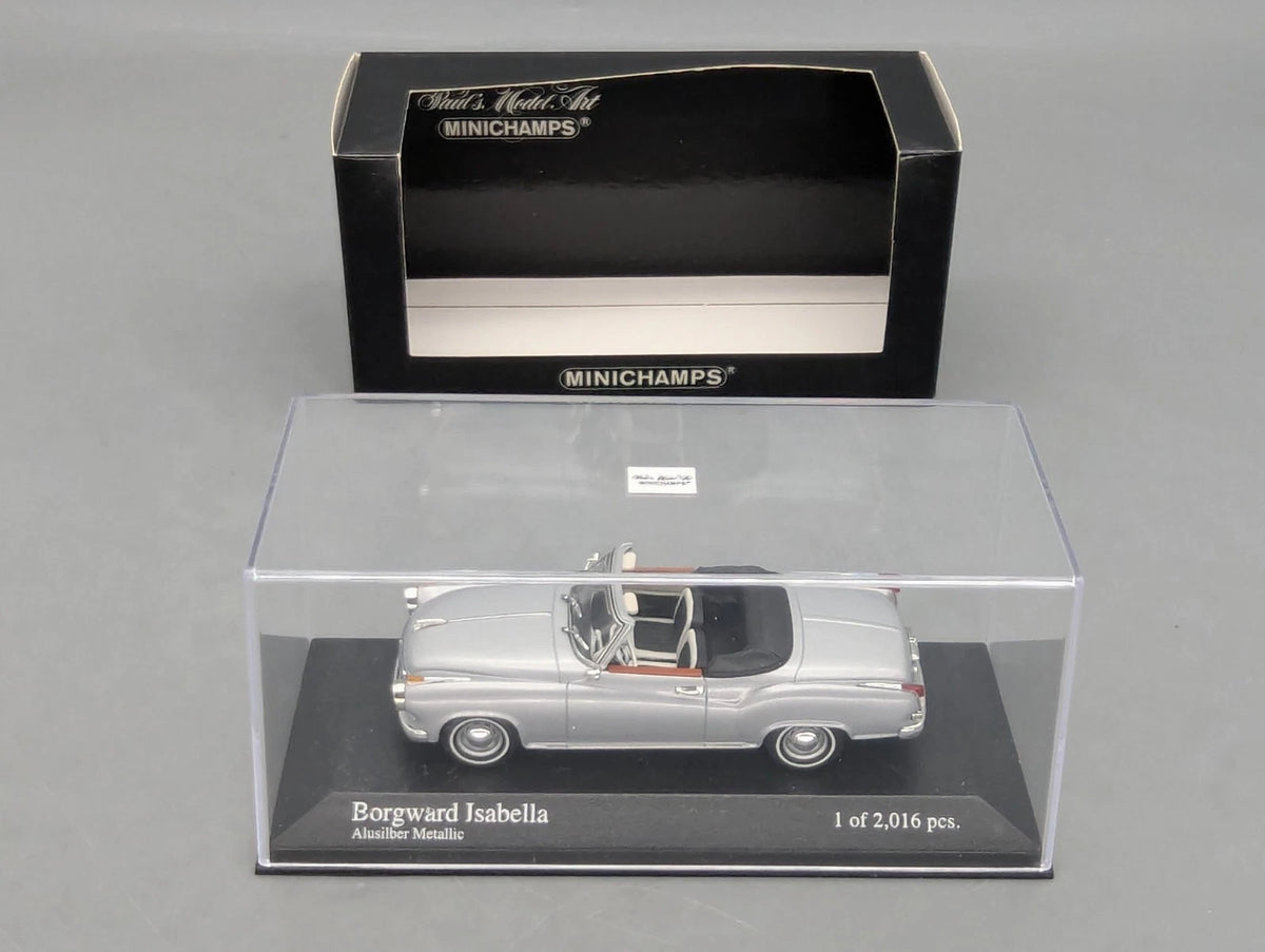 Modellautos 1:43 Minichamps Borgward Isabella Coupe Cabriolet 1959 Silber OVP