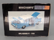 Modellautos 1:18 Minichamps Opel Rekord P1 1958 Türkisblau mit OVP