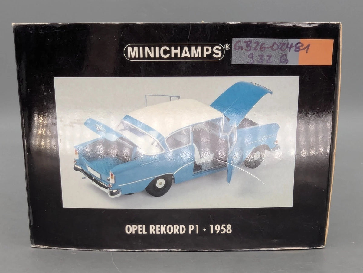 Modellautos 1:18 Minichamps Opel Rekord P1 1958 Türkisblau mit OVP