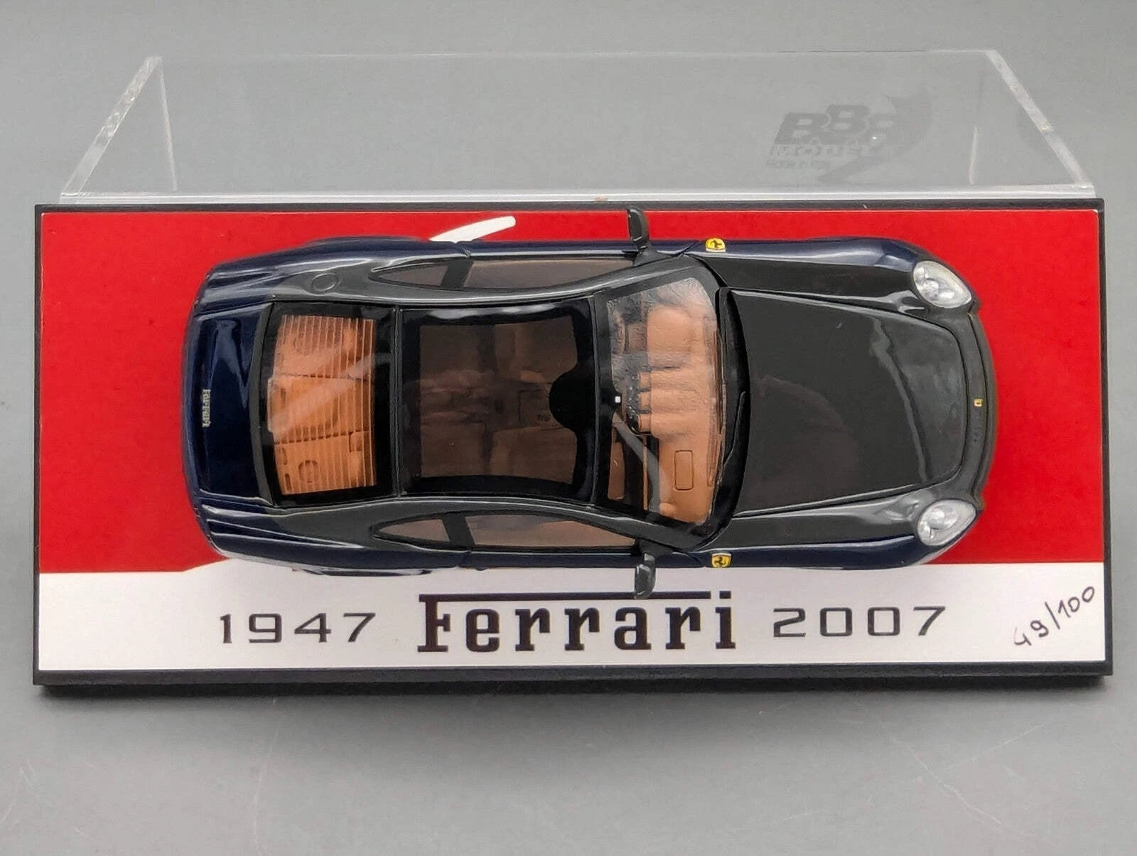 Modellautos 1:43 BBR Ferrari 612 Scaglietti Sessanta 2007 Blau und Grau mit OVP