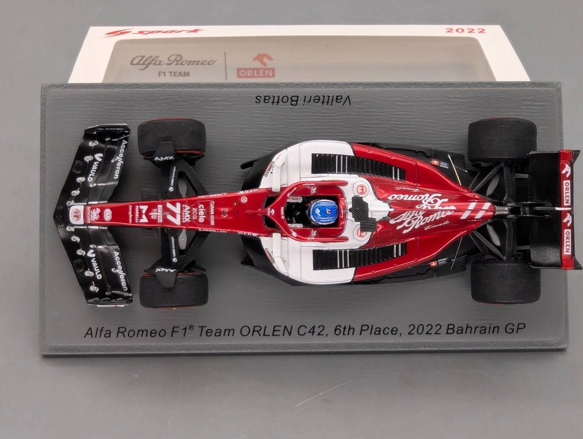 Modellautos 1:43 Spark S8517 Alfa Romeo F1 Orlen C42 Bahrain 2022 #77 Bottas OVP