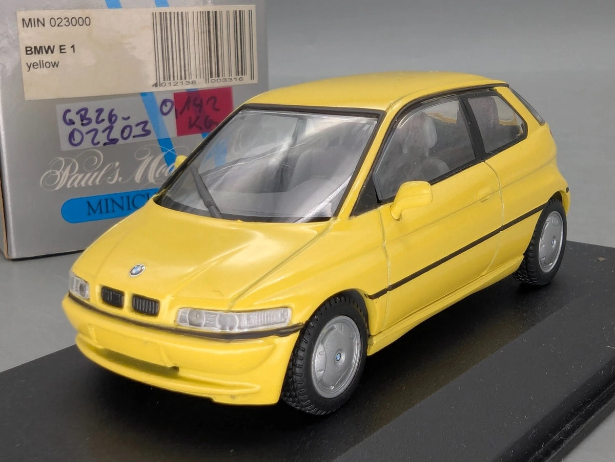 Modellautos 1:43 Minichamps BMW E1 Yellow Gelb Pastellgelb mit OVP