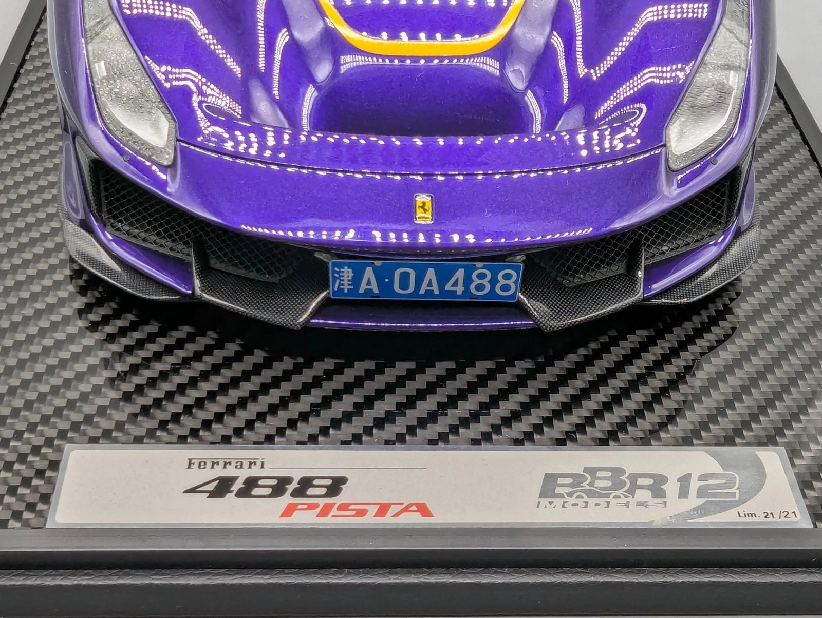 Modellautos 1:12 BBR Ferrari 488 Pista Viola Al Humad Ltd 21/21 Stück OVP