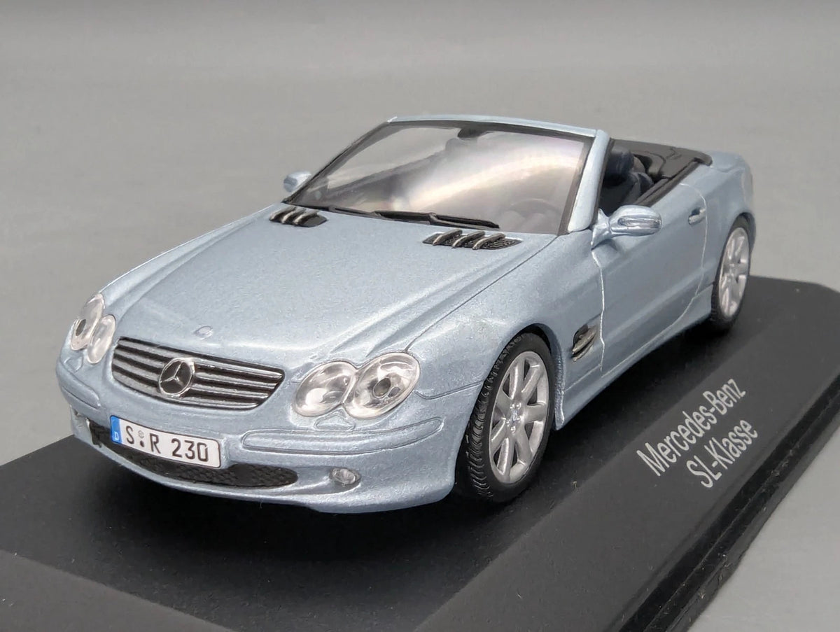 Modellautos 1:43 Minichamps Mercedes Benz SL Klasse Silberblau Met. Dealer OVP
