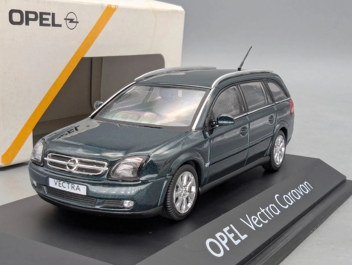 Modellautos 1:43 Schuco Opel Vectra Caravan Dunkel Grün Metallic mit Dealer OVP
