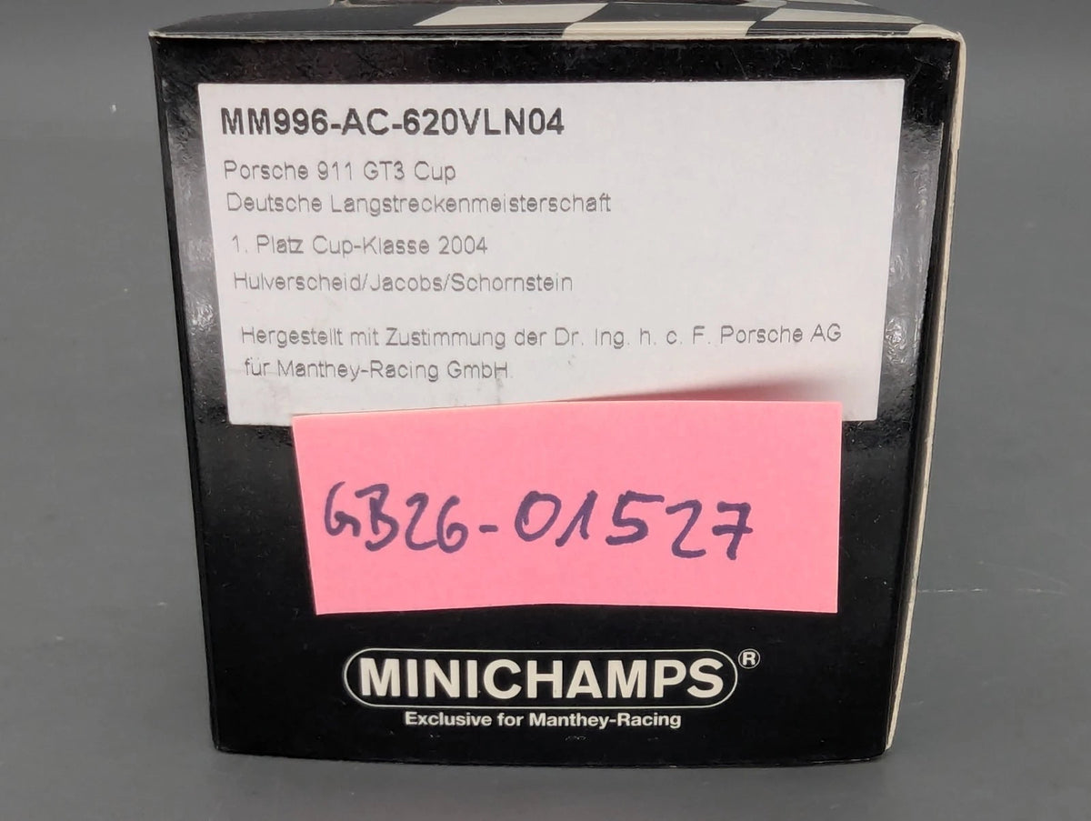 Modellautos 1:43 Minichamps Porsche 911 GT3 Cup 2004 WINNER #620 Manthey OVP