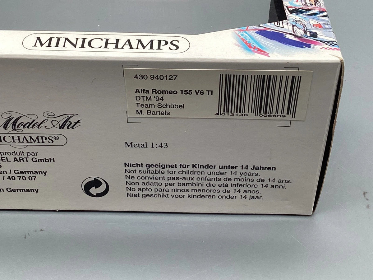 Modellautos 1:43 Minichamps Alfa Romeo 155 V6 TI DTM 1994 Bartels #19 mit OVP