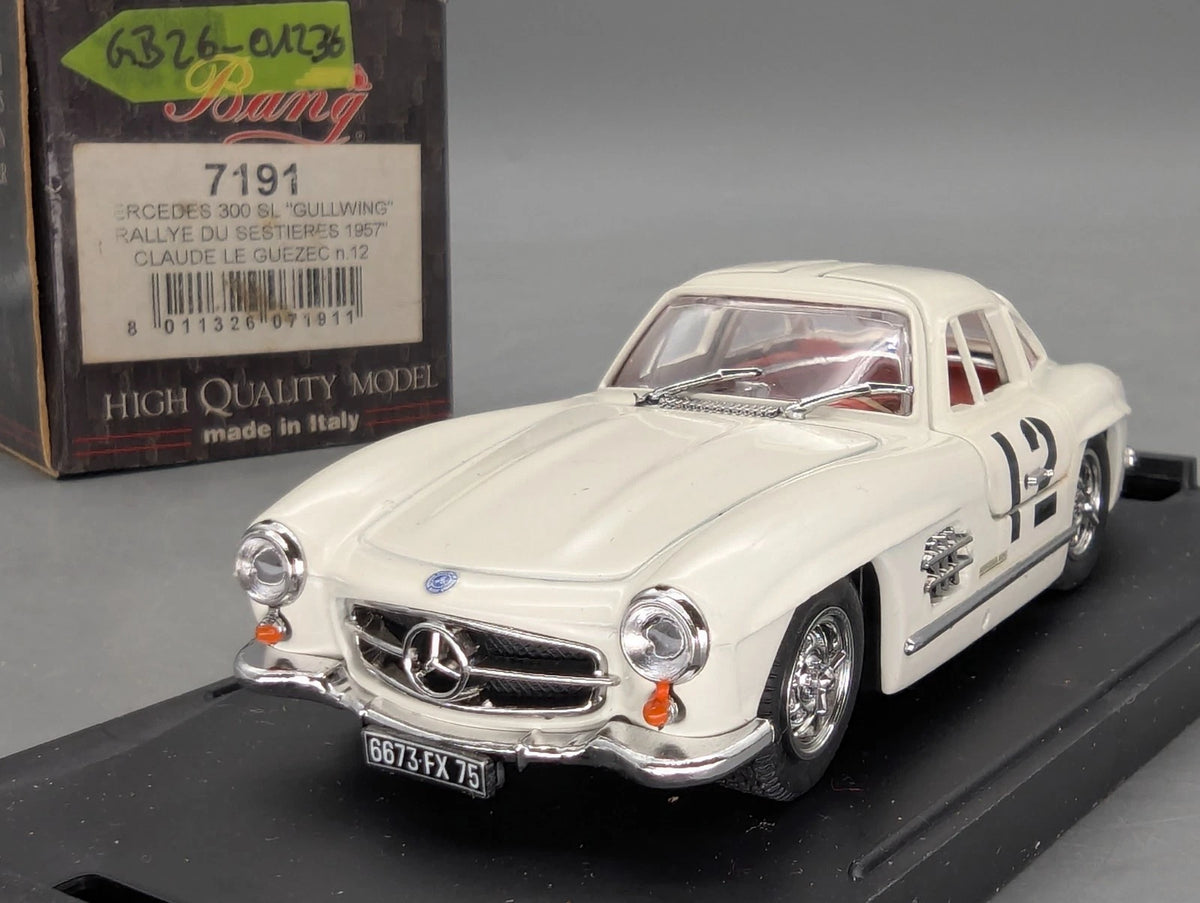 Modellautos 1:43 Bang 7191 Mercedes Benz 300 SL Gullwing 1957 #12 mit OVP