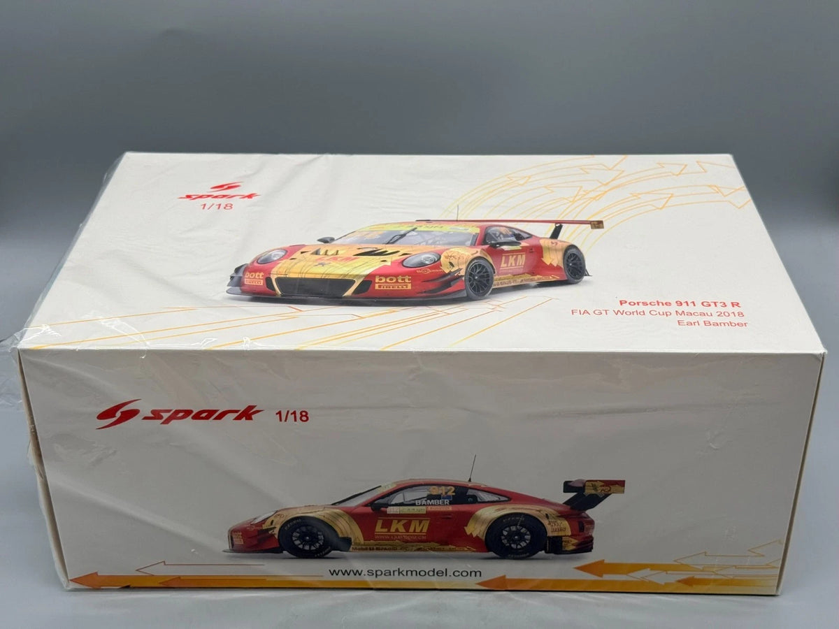 Modellautos 1:18 Spark Porsche 911 GT3 R Fia GT World Cup Macau 2018 mit OVP