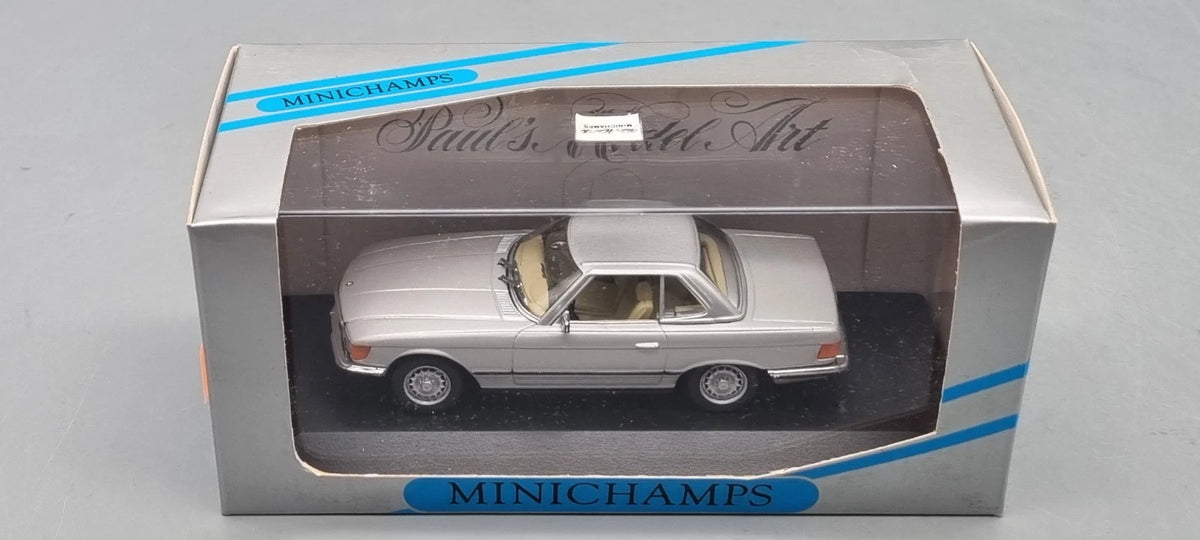 Modellautos 1:43 Minichamps Mercedes-Benz 350 SL W107 Cabriolet silber OVP