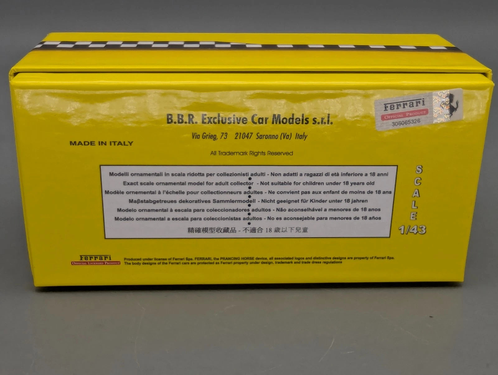Modellautos 1:43 BBR Ferrari 250 GTE 2+2 Pace Car Le Mans 1960 07/20 Stück OVP