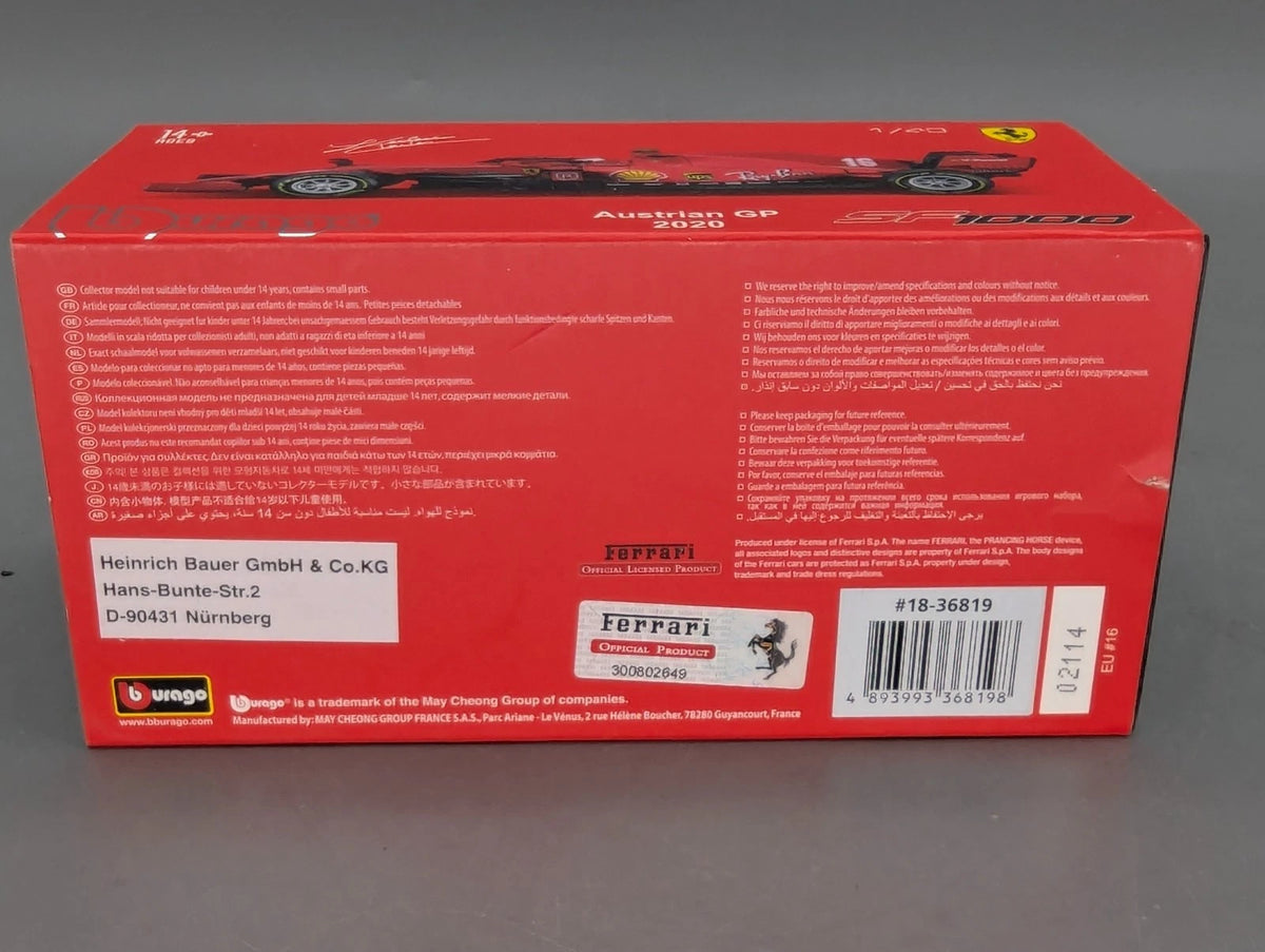 Modellautos 1:43 Bburago Ferrari SF1000 Austian GP 2020 #16 C. Leclerc mit OVP