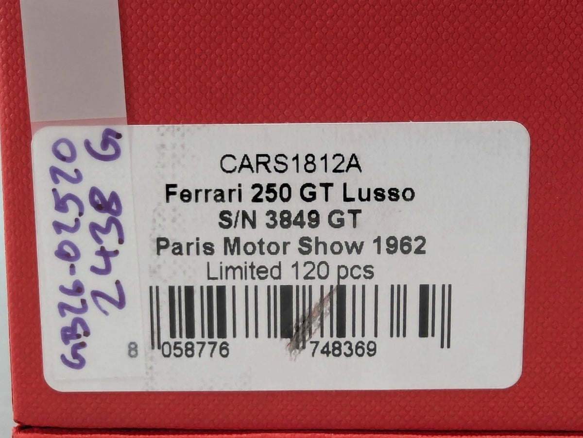 Modellautos 1:18 BBR Ferrari 250 GT Lusso S/N 3849 GT 1962 Ltd 001/120 mit OVP