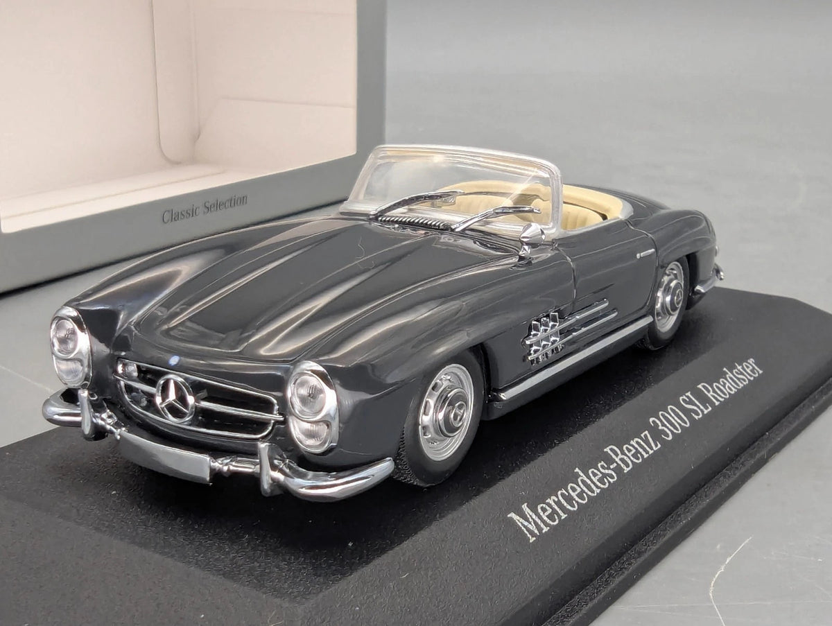 Modellautos 1:43 Minichamps Mercedes Benz 300 SL Graphitgrau Roadster Dealer OVP