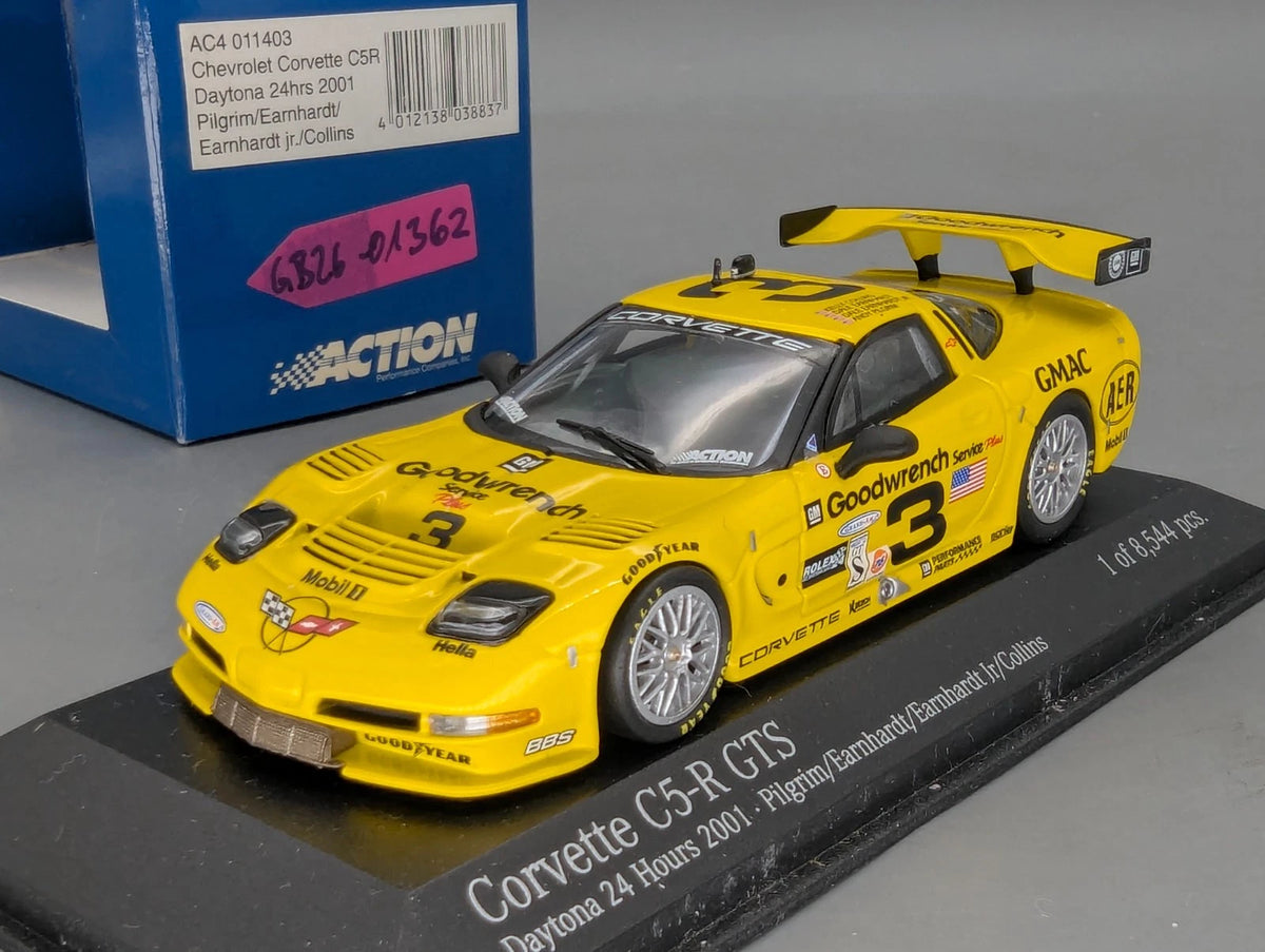 Modellautos 1:43 Action Chevrolet Corvette C5-R GTS 24h Daytona 2001 #3 mit OVP