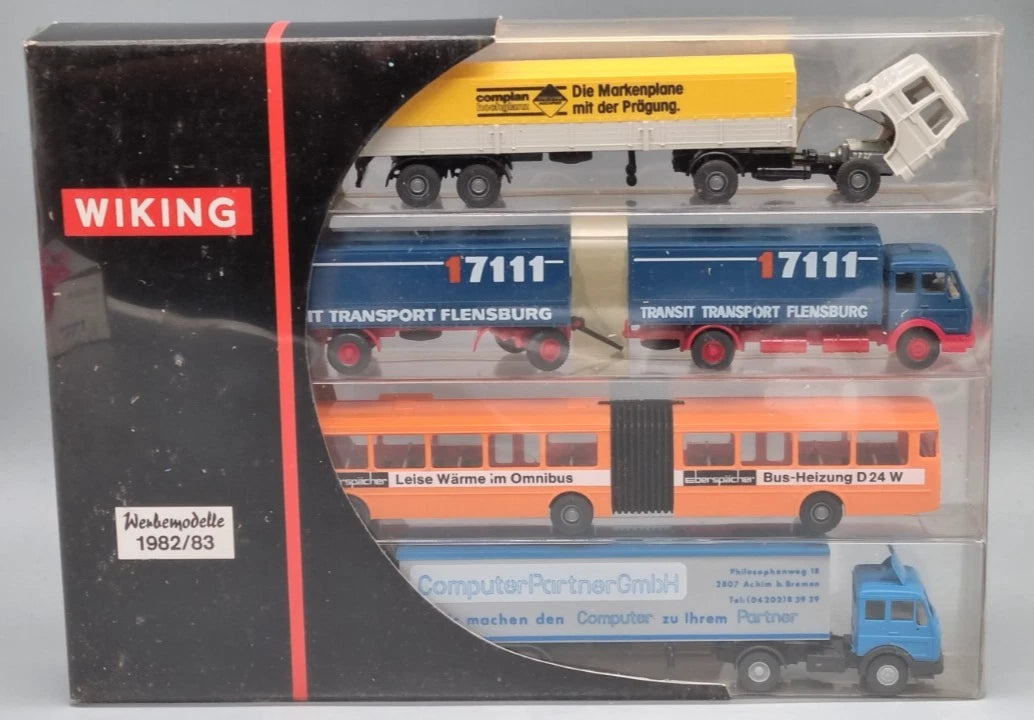 Nutzfahrzeug Modelle 1:87 Wiking Werbemodelle 4er Set 1982/83 OVP