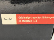 Modellautos 1:72 Schuco Tchibo 6-teiliges Set mit Vitrinen und OVP