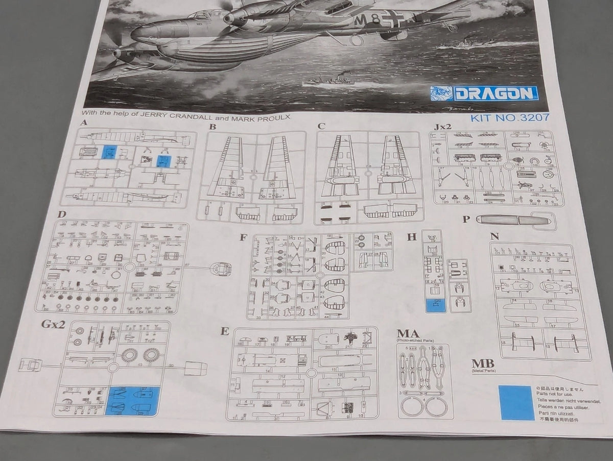 Flugzeug Bausatz 1:32 Dragon Models 3207 Bf 110D-1/R1 Dackelbauch mit OVP