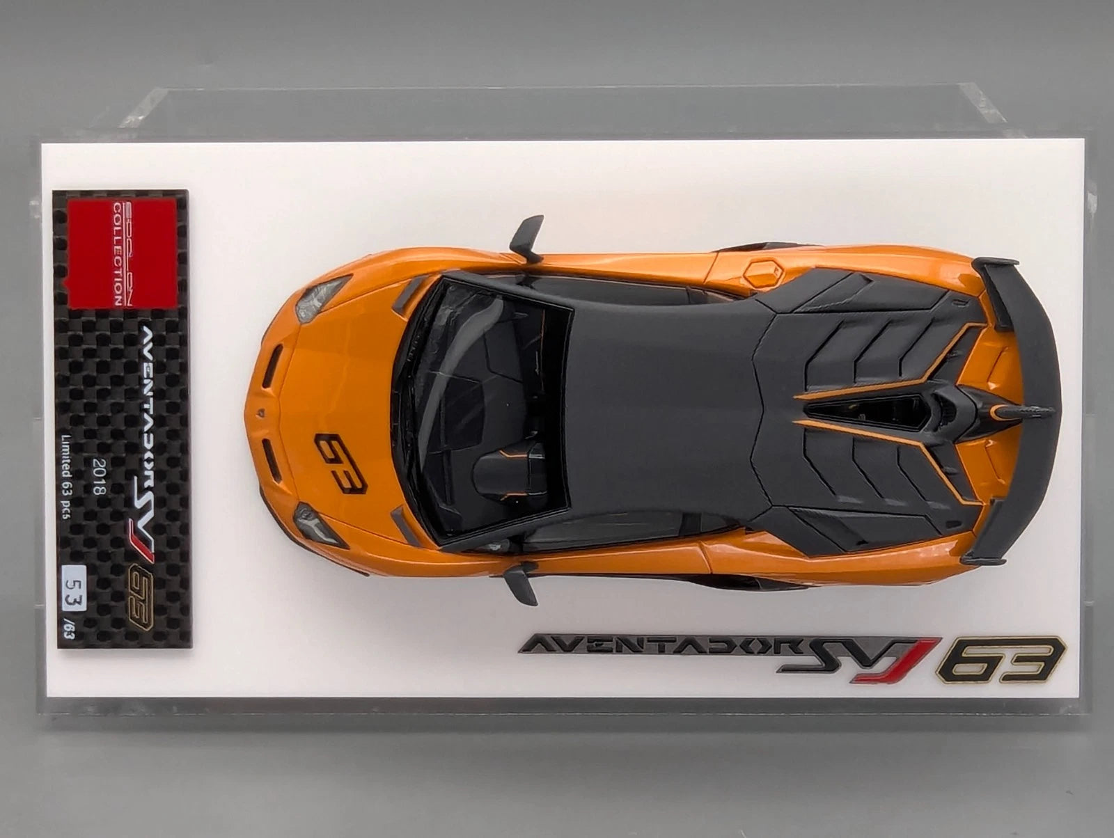 Eidolon Make Up 1:43 Lamborghini Aventador SVJ 63 2018 #63 Orange Ltd 53/63 OVP