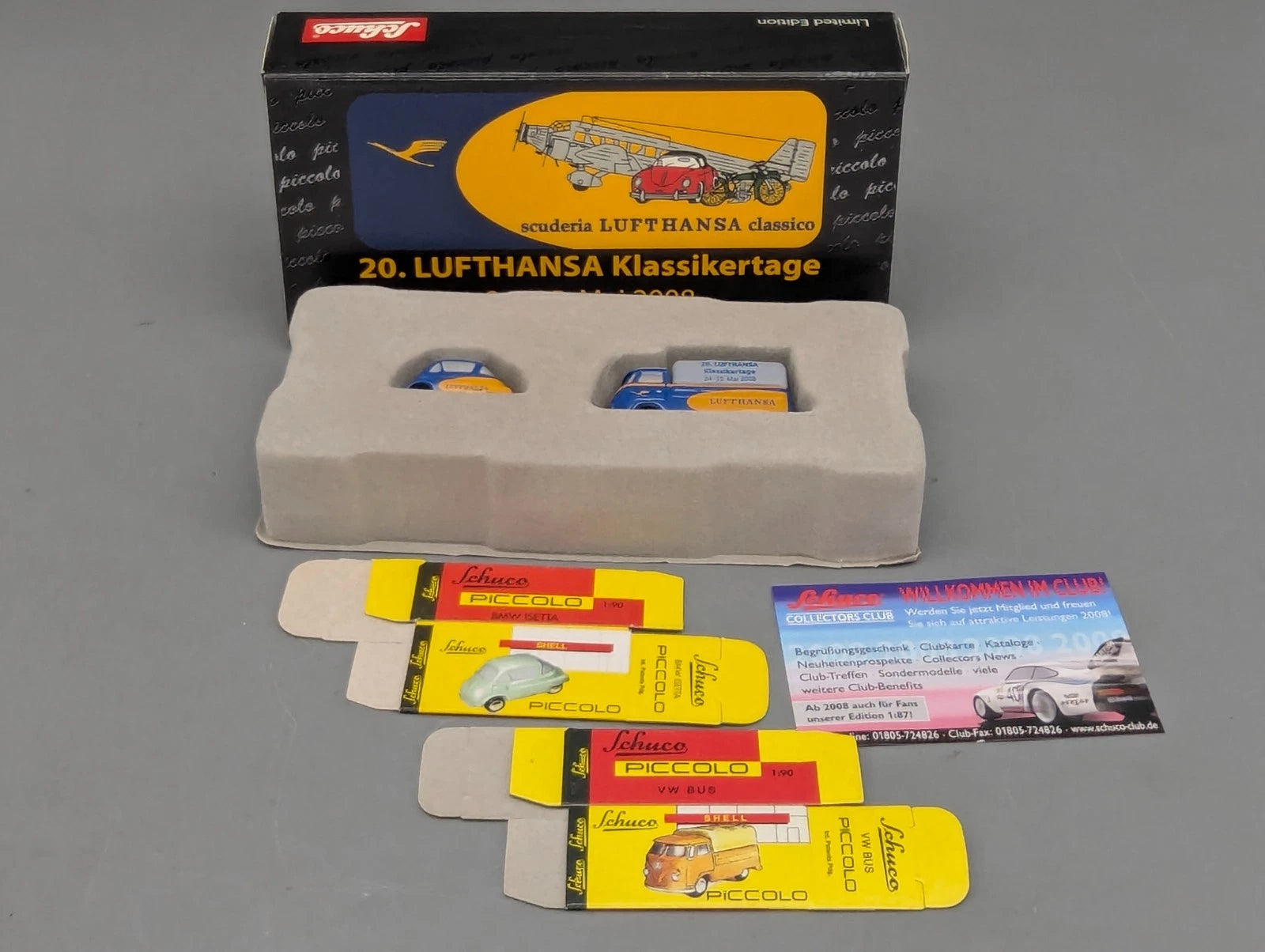 Modellautos 1:90 Schuco Piccolo Set 20. Lufthansa Klassikertage 2008 2-tlg OVP