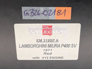 Eidolon Make Up 1:43 Lamborghini Miura P400 SV 1971 Red Engine Set mit OVP