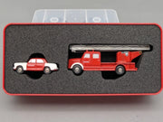 Modellautos 1:90 Schuco Piccolo Feuerwehr Doppelset Set 1999 2-teilig OVP