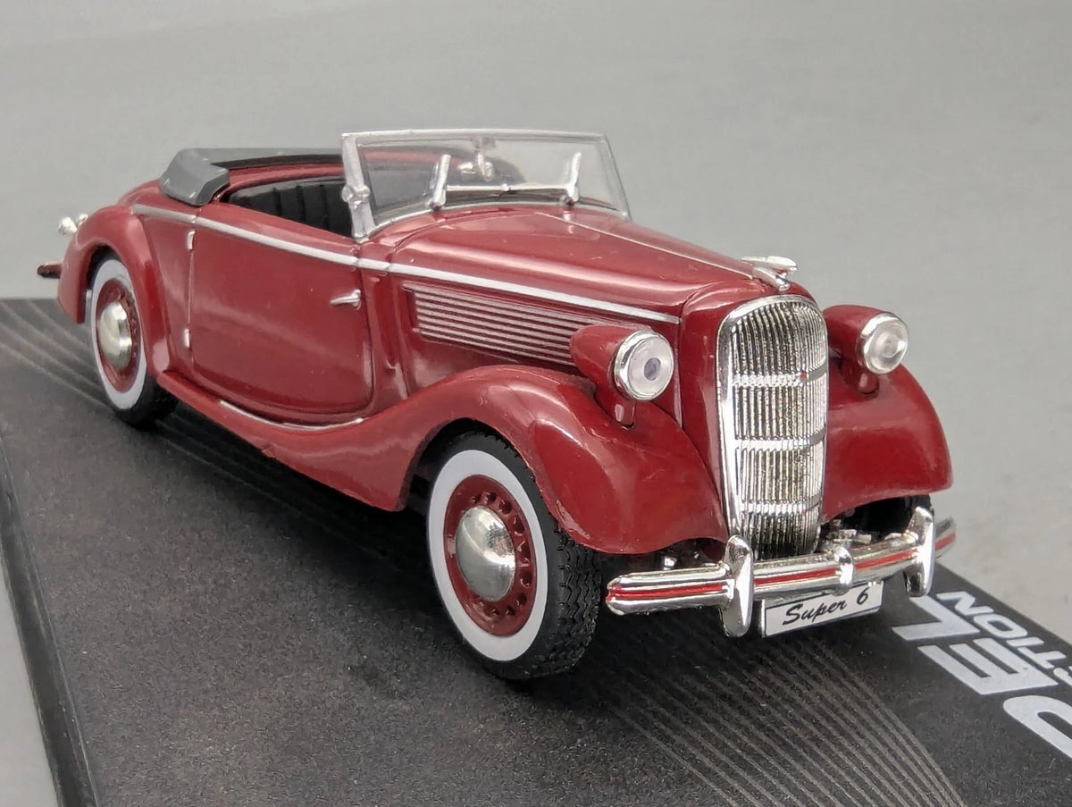 Modellautos 1:43 Ixo für Eaglemoss Opel Collection Super 6 mit Vitrine
