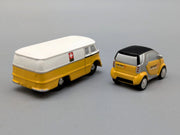Modellautos 1:90 Schuco Piccolo Set "PTT" mit Mercedes-Benz L319 und Smart OVP