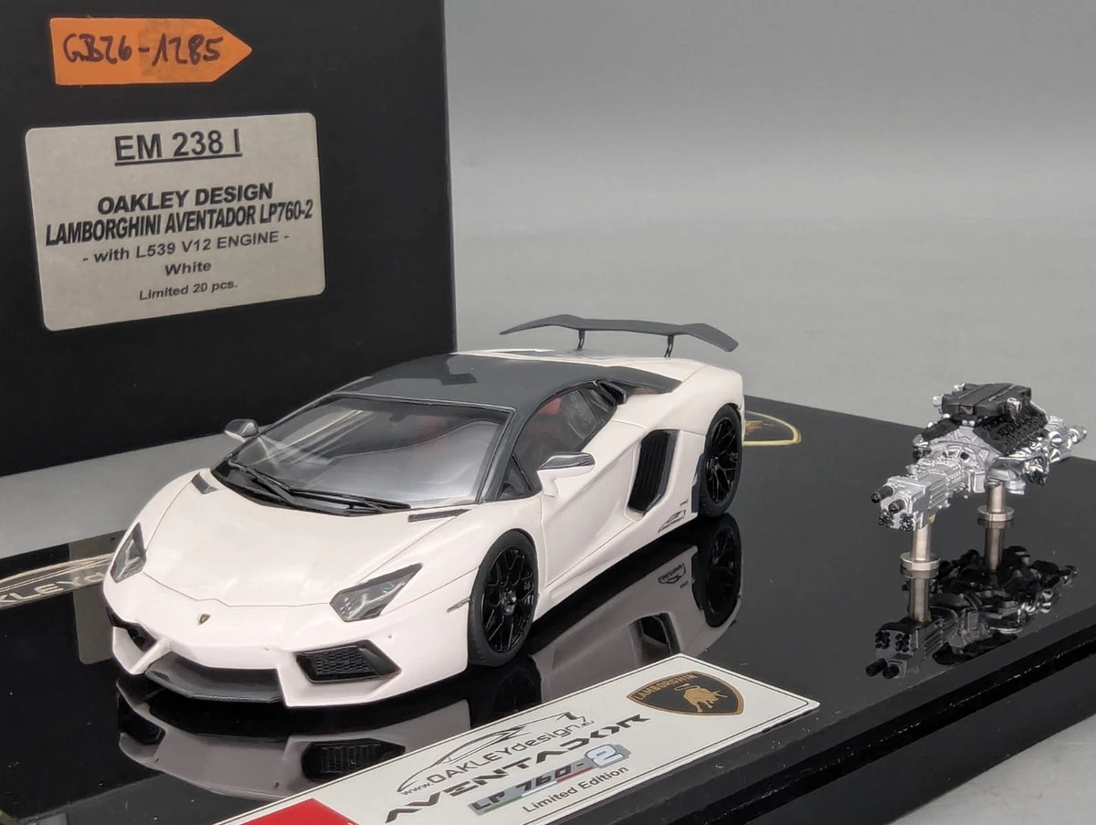 Eidolon Make Up 1:43 Lamborghini Aventador LP760-2 Engine Set Oakley Weiß OVP