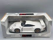 Modellautos 1:18 UT Models Porsche 911 GT1 Weiß mit OVP