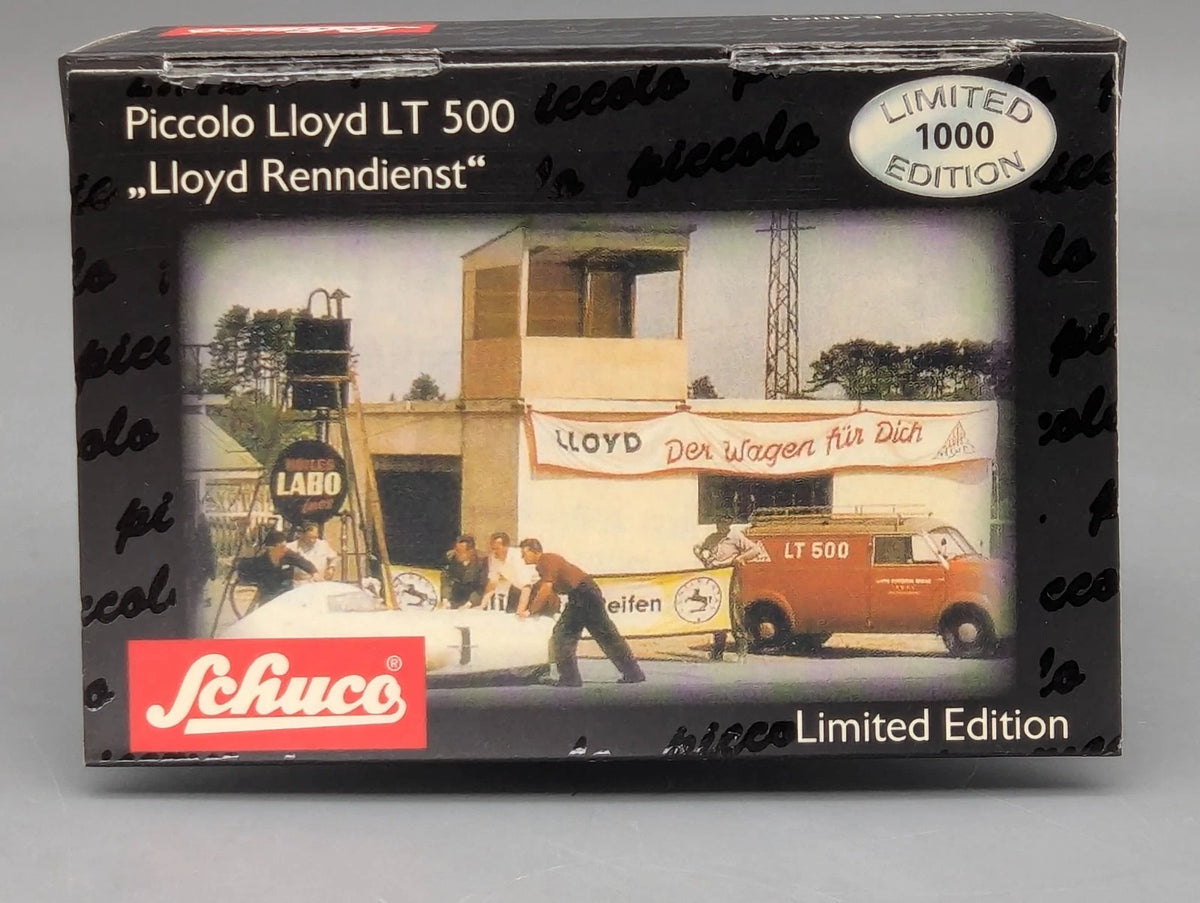 Modellautos 1:90 Schuco Piccolo Lloyd LT 500 Lloyd Renndienst mit OVP