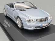 Modellautos 1:43 Minichamps Mercedes Benz SL Klasse Silberblau Met. Dealer OVP