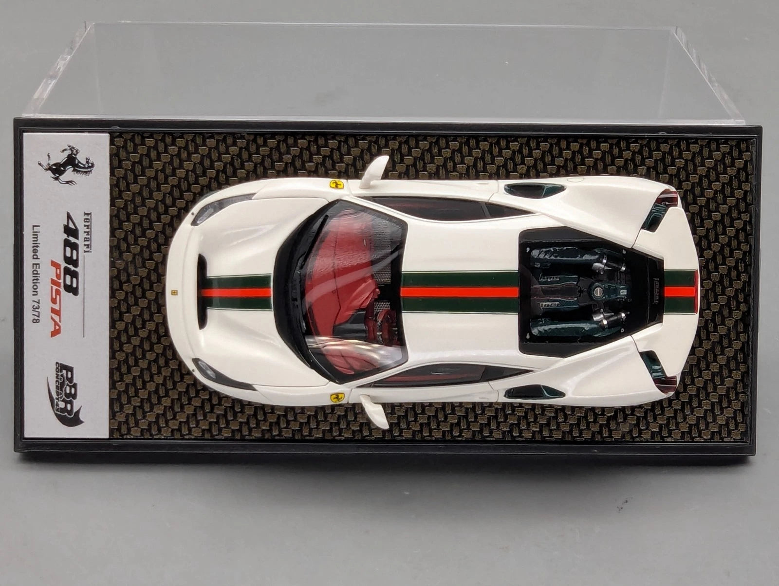 Modellautos 1:43 BBR Ferrari 488 Pista Met Italian White Ltd 73/78 mit OVP
