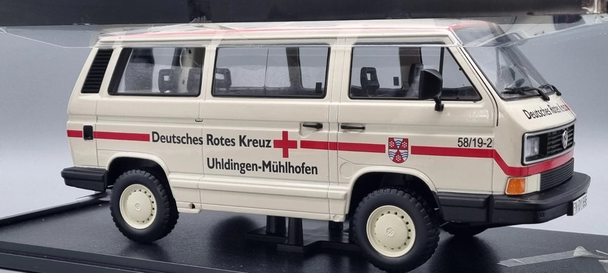 Modellautos 1:18 KK Scale VW Bus T3 Syncro Rotes Kreuz Uhldingen-Mühlhofen OVP