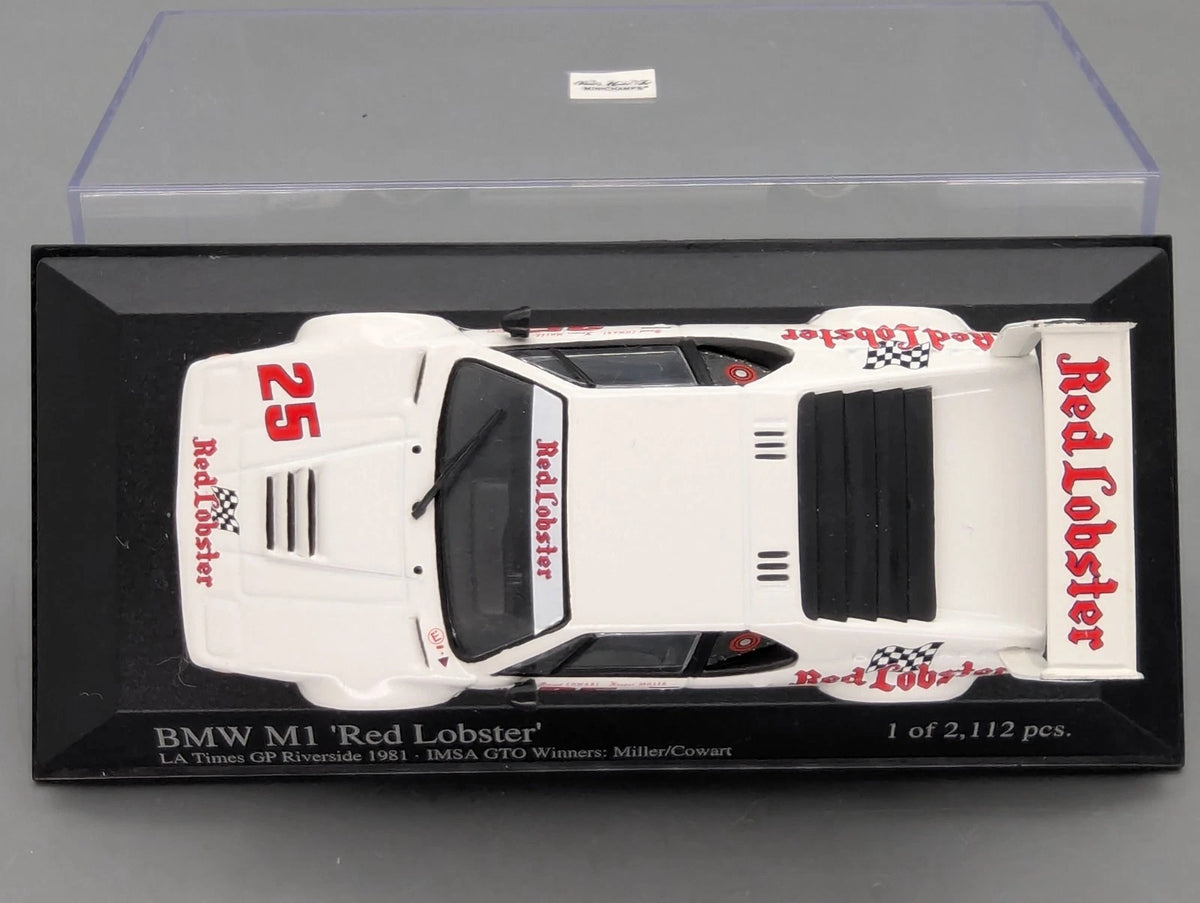 Modellautos 1:43 Minichamps BMW M1 IMSA Red Lobster 1981 1st GTO #25 mit OVP