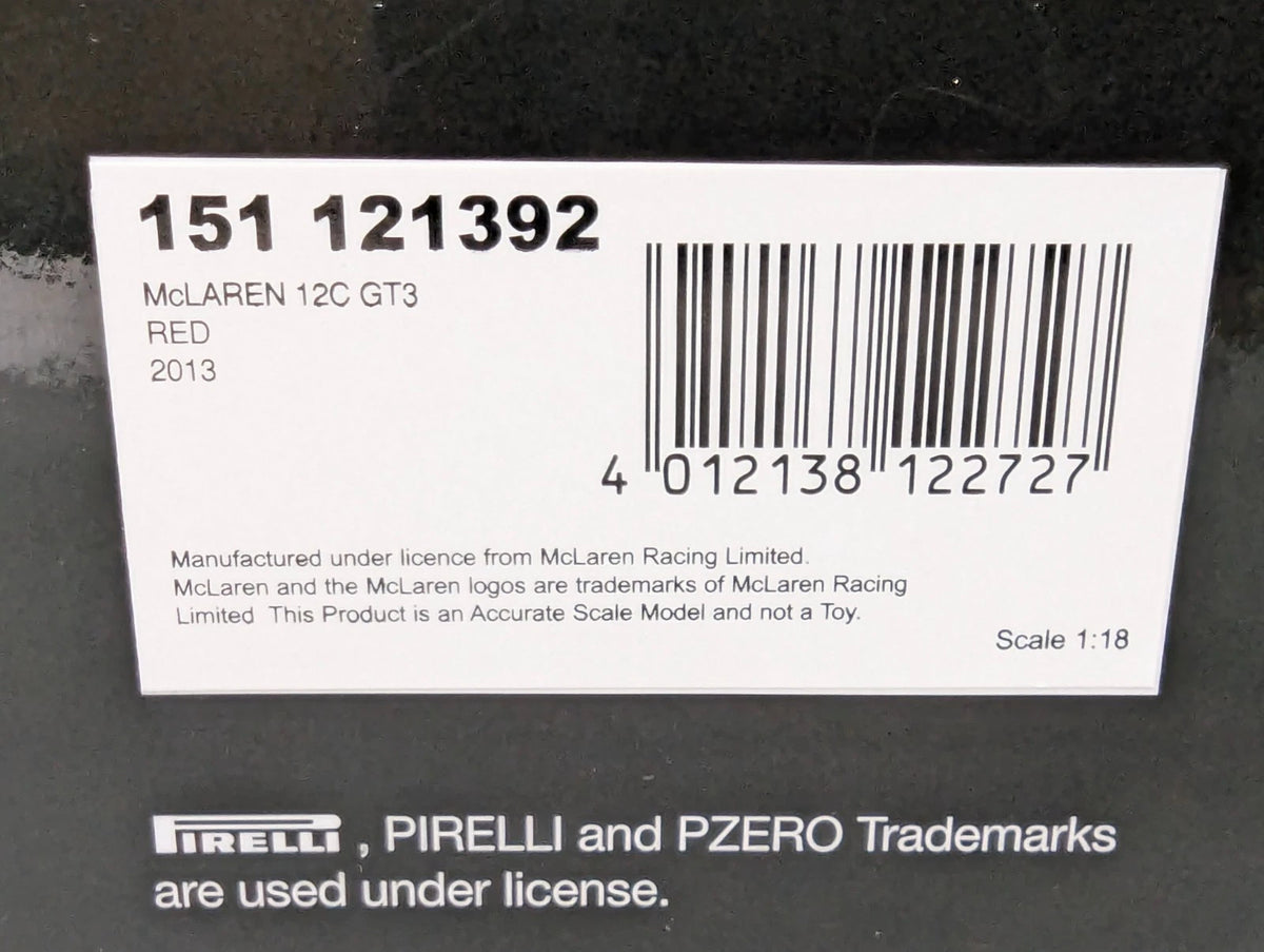 Modellautos 1:18 Minichamps McLaren 12C GT3 Red 2013 mit OVP